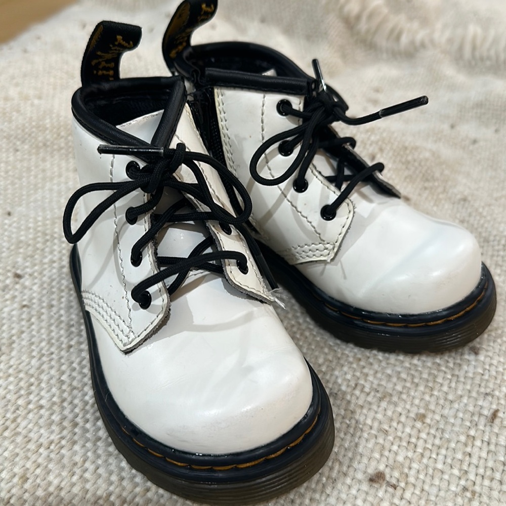 White toddler baby Dr Marten boots